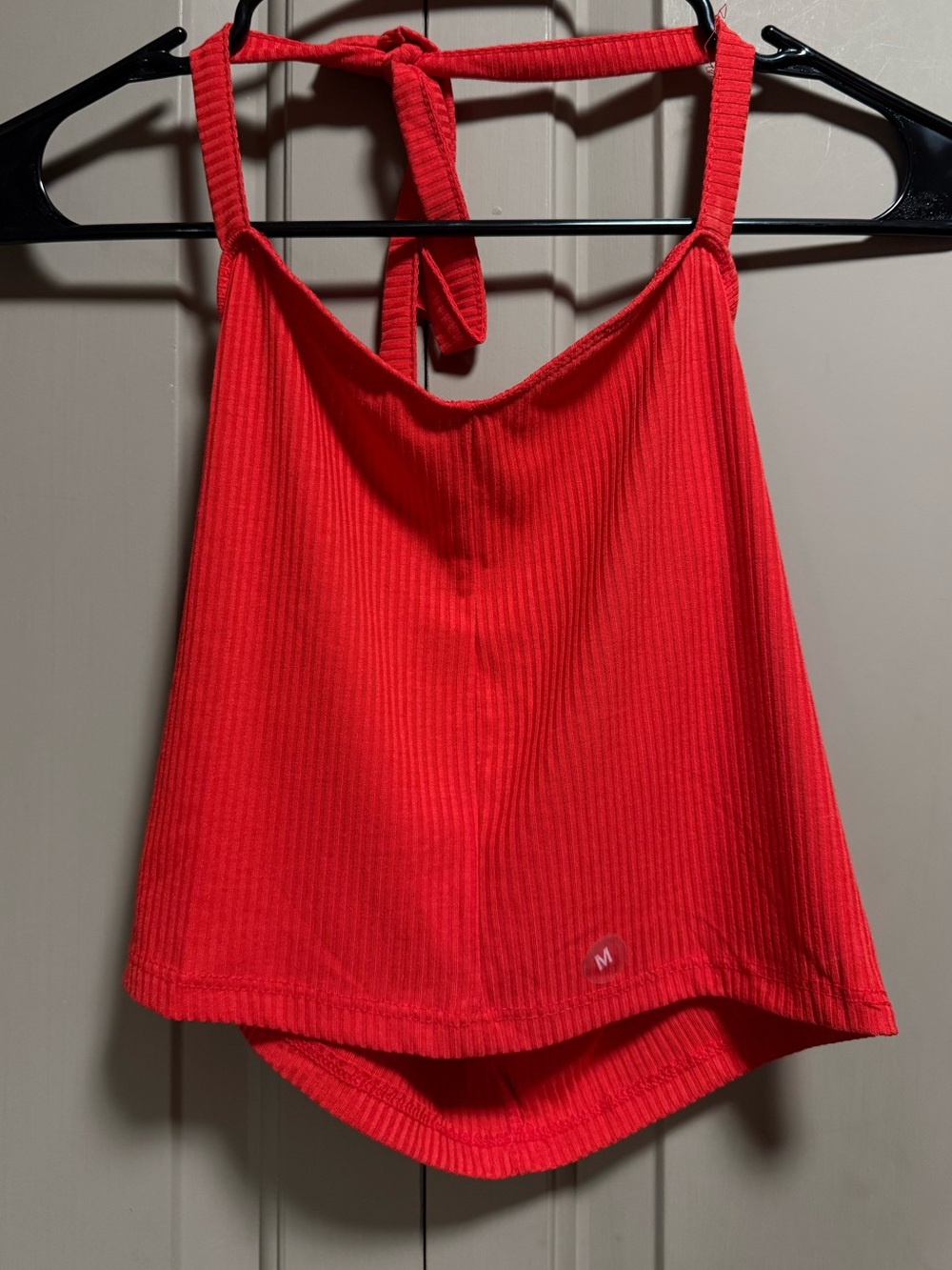 PacSun Red Ribbed Halter Tank Top